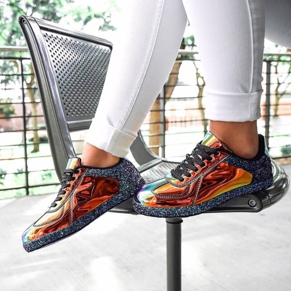 Holographic Oil Spill Sneakers - Picture 7 of 7
